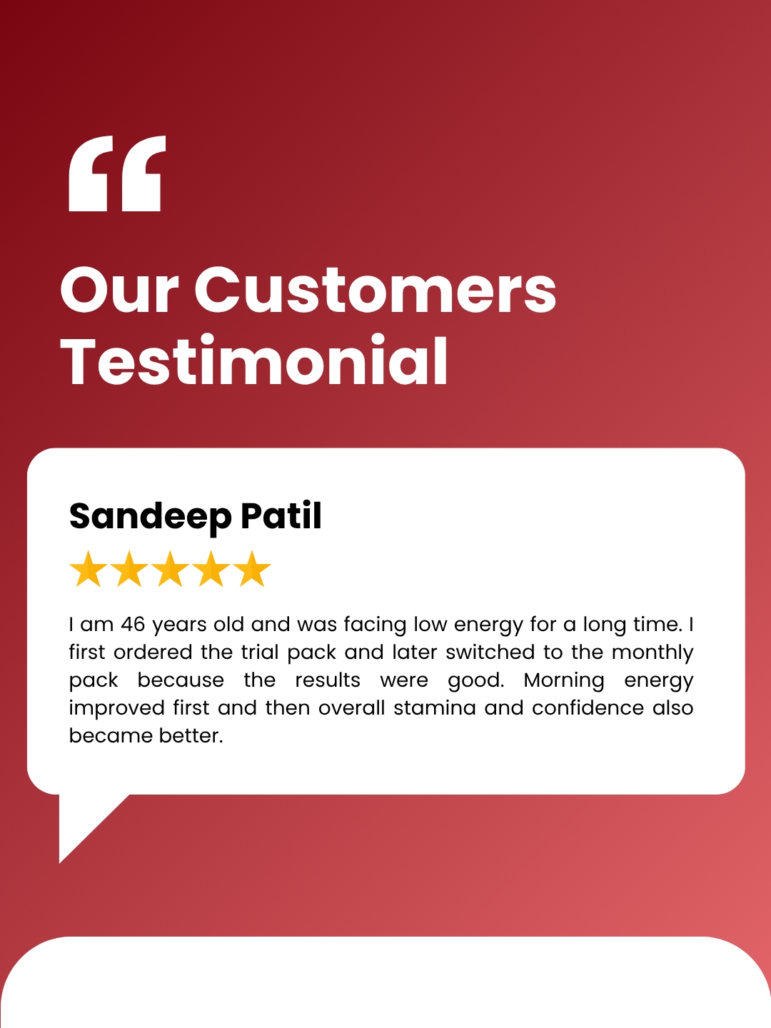 Patient testimonial